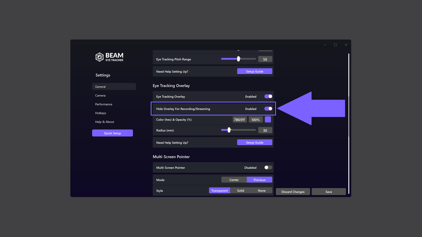 Beam Eye Tracker